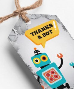 Robot Theme Thank You Cards & Return Gift Tags - 30Pcs, 2x3.5, 250 GSM Cardstock (Robot)