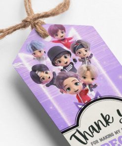 BTS Theme Thank You Cards & Return Gift Tags - 30Pcs, 2x3.5, 250 GSM Cardstock (BTS)