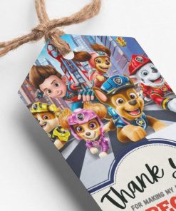 Paw Patrol Theme Thank You Cards & Return Gift Tags - 30Pcs, 2x3.5, 250 GSM Cardstock (Paw Patrol)