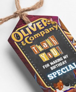 Oliver & Company Theme Thank You Cards & Return Gift Tags - 30Pcs, 2x3.5, 250 GSM Cardstock (Oliver & Company)
