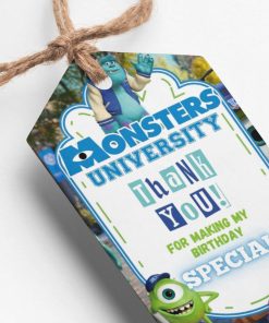 Monsters University Theme Thank You Cards & Return Gift Tags - 30Pcs, 2x3.5, 250 GSM Cardstock (Monsters University)