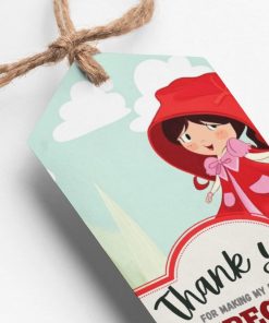 Red Ridinghood Theme Thank You Cards & Return Gift Tags - 30Pcs, 2x3.5, 250 GSM Cardstock (Red Ridinghood)