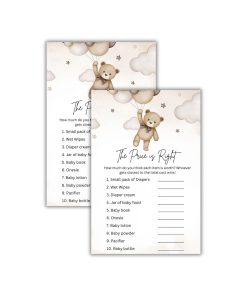 The Price Is Right Baby Shower Games Card Pack - 18 High-Quality 300gsm Cards for Fun & Exciting Celebration