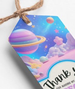 Space Theme Thank You Cards & Return Gift Tags - 30Pcs, 2x3.5, 250 GSM Cardstock (Space)