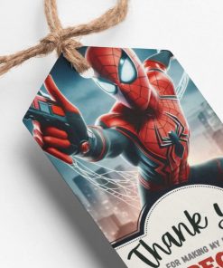 Spiderman Theme Thank You Cards & Return Gift Tags - 30Pcs, 2x3.5, 250 GSM Cardstock (Spiderman)