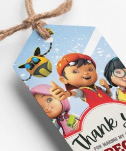 Boboi Boy Theme Thank You Cards & Return Gift Tags - 30Pcs, 2x3.5, 250 GSM Cardstock (Boboi Boy)