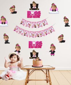 Boss Baby Girl Adventure Birthday Party Decorations - Banner, Cutouts (6 inches/250 GSM Cardstock/Mixcolour/25Pcs)