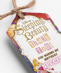 Sleeping Beauty Theme Thank You Cards & Return Gift Tags - 30Pcs, 2x3.5, 250 GSM Cardstock (Sleeping Beauty 1)