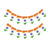 Tricolor Independence Day Bunting (6.5 Inches/250 GSM Cardstock/Orange , White , Green & Blue/14Pcs)