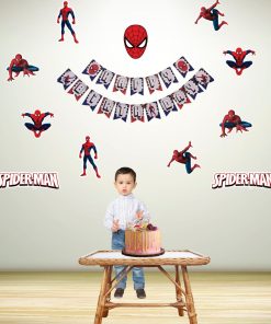 Spider Superhero Adventure Birthday Party Decorations - Banner, Cutouts, (6 Inches/250 GSM Cardstock/Mixcolour/25Pcs)