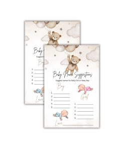 Baby Name Suggestions Baby Shower Games Card Pack - 18 High-Quality 300gsm Cards for Fun & Exciting Celebration