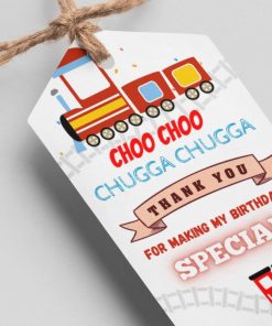 Train Theme Thank You Cards & Return Gift Tags - 30Pcs, 2x3.5, 250 GSM Cardstock, Green & Black (Train)