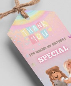 Roblox - Girl Theme Thank You Cards & Return Gift Tags - 30Pcs, 2x3.5, 250 GSM Cardstock, Green & Black (Roblox - Girl)
