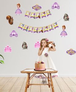 Enchanting Sofia Theme Birthday Party Decorations - Banner, Cutouts (6 inches/250 GSM Cardstock/Mixcolour/25Pcs)
