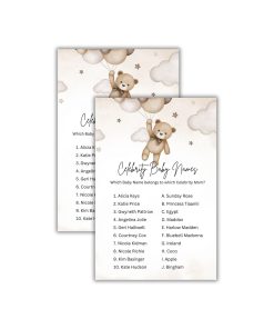 Celebrity Baby Names Baby Shower Games Card Pack - 18 High-Quality 300gsm Cards for Fun & Exciting Celebration