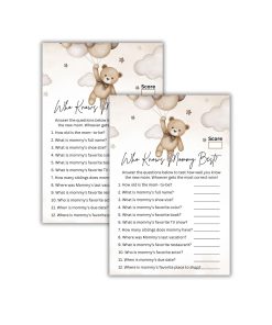 Who Knows Mommy Best? Baby Shower Games Card Pack - 18 High-Quality 300gsm Cards for Fun & Exciting Celebration