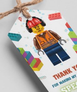 Lego Theme Thank You Cards & Return Gift Tags - 30Pcs, 2x3.5, 250 GSM Cardstock, Green & Black (Lego)