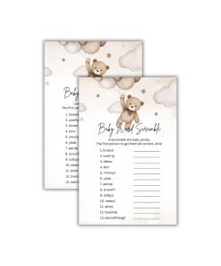Baby Word Scramble Baby Shower Games Card Pack - 18 High-Quality 300gsm Cards for Fun & Exciting Celebration