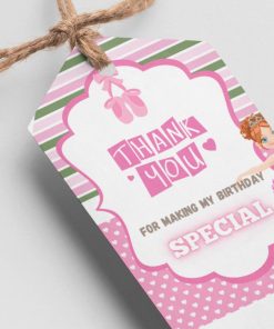 Ballerina Theme Thank You Cards & Return Gift Tags - 30Pcs, 2x3.5, 250 GSM Cardstock, Green & Black (Ballerina 1)