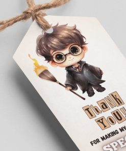 Harry Potter - Boy Theme Thank You Cards & Return Gift Tags - 30Pcs, 2x3.5, 250 GSM Cardstock, Green & Black (Harry Potter - Boy)