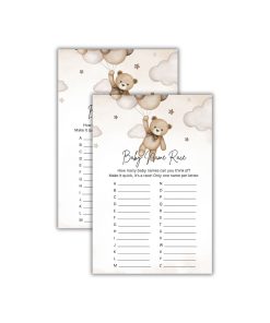 Baby Name Race Baby Shower Games Card Pack - 18 High-Quality 300gsm Cards for Fun & Exciting Celebration