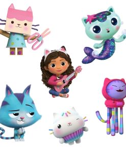 Gabby Dollhouse Theme Cutout (6 inches/250 GSM Cardstock/Mixcolour/12Pcs)