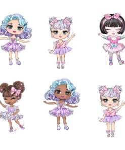 Lol Doll Theme Cutout (6 inches/250 GSM Cardstock/Mixcolour/12Pcs)