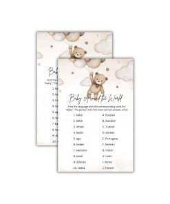 Baby Around The World Baby Shower Games Card Pack - 18 High-Quality 300gsm Cards for Fun & Exciting Celebration
