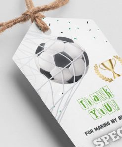 Footall Theme Thank You Cards & Return Gift Tags - 30Pcs, 2x3.5, 250 GSM Cardstock, Green & Black (Football)