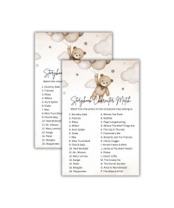 Storybook Character Match Baby Shower Games Card Pack - 18 High-Quality 300gsm Cards for Fun & Exciting Celebration