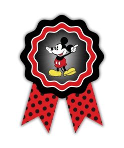 Mickey Mouse Theme Birthday Badges for Kids – 4x3 Inch 250gsm Cardstock with Pin | PartyDecor Mall (Mickey Mouse)
