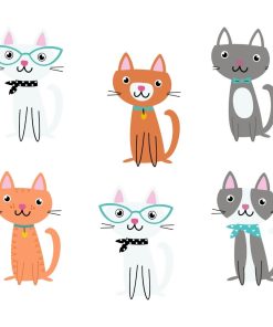 Kitty Theme Cutout (6 inches/250 GSM Cardstock/Mixcolour/12Pcs)