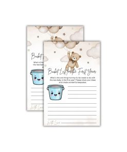 Bucket List For The First Year Baby Shower Games Card Pack - 18 High-Quality 300gsm Cards for Fun & Exciting Celebration