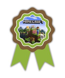 Minecraft Theme Birthday Badges for Kids – 4x3 Inch 250gsm Cardstock with Pin | PartyDecor Mall (Minecraft)