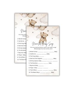 Name That Baby Song Baby Shower Games Card Pack - 18 High-Quality 300gsm Cards for Fun & Exciting Celebration