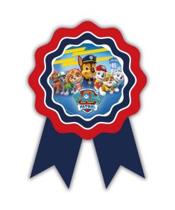 Paw Patrol Theme Birthday Badges for Kids – 4x3 Inch 250gsm Cardstock with Pin | PartyDecor Mall (Paw Patrol)
