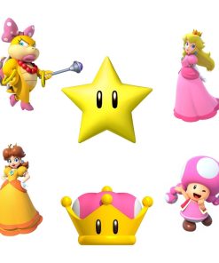 Mario Girl Theme Cutout (6 inches/250 GSM Cardstock/Mixcolour/12Pcs)