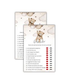 Guess Who? Baby Shower Games Card Pack - 18 High-Quality 300gsm Cards for Fun & Exciting Celebration