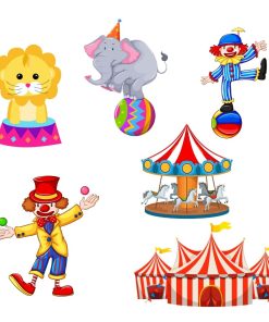 Carnival Theme Cutout (6 inches/250 GSM Cardstock/Mixcolour/12Pcs)