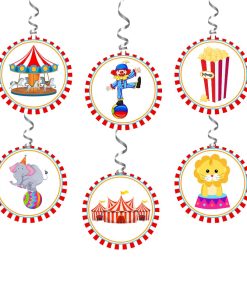 Carnival Dangler/Wall Hanging Birthday Decoration – (6 inches/250 GSM Cardstock/Mixcolour/6Pcs)