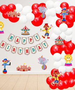 Carnival Theme Birthday Kits (6 Inches/250 GSM Cardstock/Mixcolour/55Pcs)