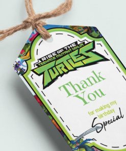 Ninja Turtles Theme Thank You Cards & Return Gift Tags - 30Pcs, 2x3.5, 250 GSM Cardstock (Ninja Turtles)