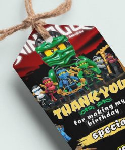 Ninjago Theme Thank You Cards & Return Gift Tags - 30Pcs, 2x3.5, 250 GSM Cardstock (Ninjago)