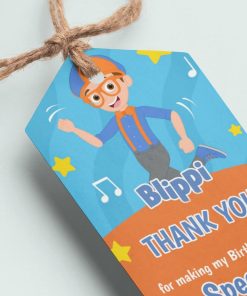 Blippi Theme Thank You Cards & Return Gift Tags - 30Pcs, 2x3.5, 250 GSM Cardstock (Blippi)