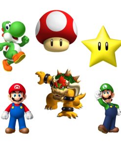 Mario Brother Theme Cutout (6 inches/250 GSM Cardstock/Mixcolour/12Pcs)