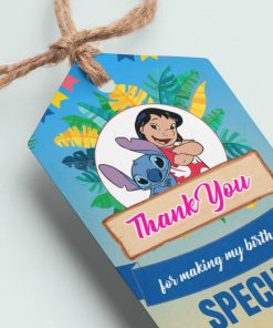 Lilo & Stitch Theme Thank You Cards & Return Gift Tags - 30Pcs, 2x3.5, 250 GSM Cardstock (Lilo & Stitch)