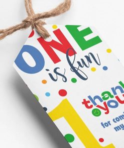 PartyDecor Mall First Birthday Thank You Tags & Return Gift Cards - 30Pcs with Strings, Unique Design Return Favor Tags