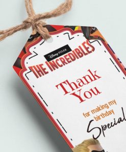 The Incredibles Theme Thank You Cards & Return Gift Tags - 30Pcs, 2x3.5, 250 GSM Cardstock (The Incredibles)