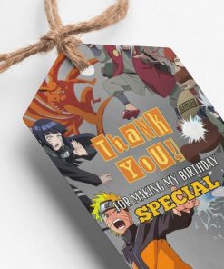 Naruto Themed Return Gift & Thank You Tags - 30pcs, 2x3.5", 250GSM Cardstock, Black & Orange - Perfect Party Favors