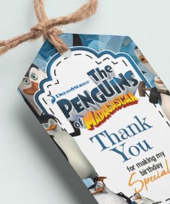 Penguins Theme Thank You Cards & Return Gift Tags - 30Pcs, 2x3.5, 250 GSM Cardstock (Penguins)